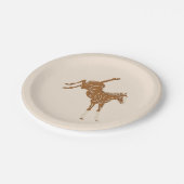 リトルブラウン馬 – サーモンピンク。 ペーパープレート (アングル)