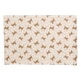 リトルブラウン馬 – サーモンピンク。 枕カバー