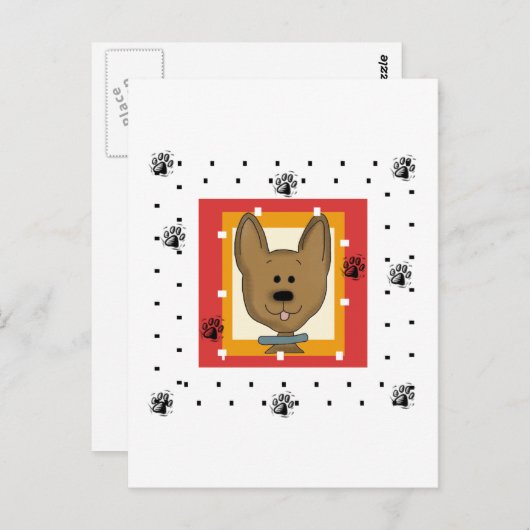 リトルブラウンDoggie Tシャツとギフト ポストカード (正面/裏面)