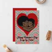 リトルブラザーアフリカのハッピーバレンタインデー ノートカード (正面/裏面インサイチュ)