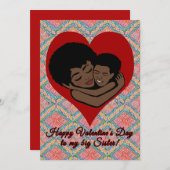 リトルブラザーアフリカのハッピーバレンタインデー ノートカード (正面/裏面)