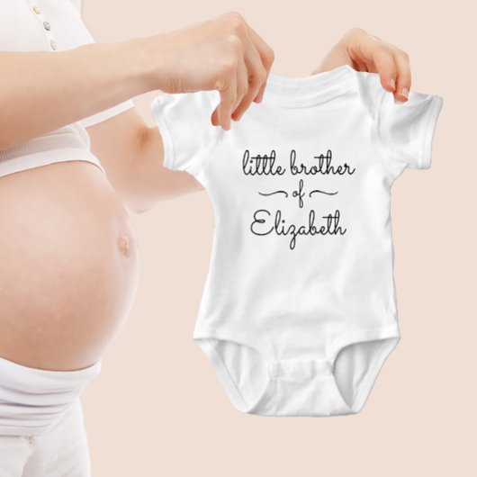 リトルブラザーシスターカワイイシンプルーズブラックアンドホワイト ベビーボディスーツ