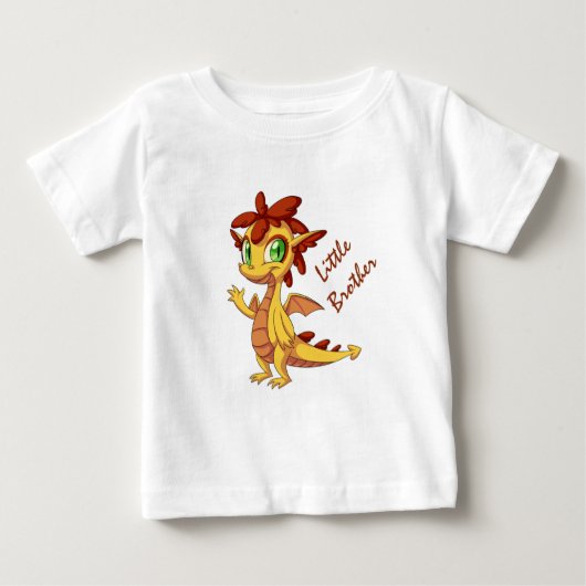 リトルブラザーベビー素晴らしジャージーTシャツ/ドラゴン ベビーTシャツ (正面)