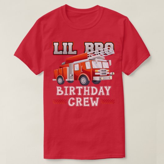 リトルブラザー誕生日クルー消防車 Tシャツ (デザイン正面)