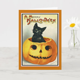 リトルブラックとジャック・オ・ランタン・ハロウィンカード カード
