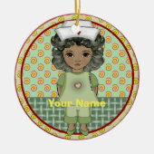 リトルブラックガールナース セラミックオーナメント (正面)