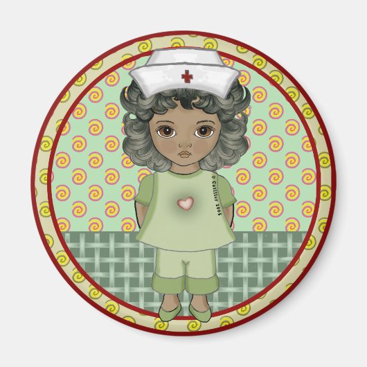 リトルブラックガールナース マグネット (正面)