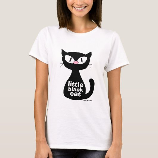 リトルブラックキャットキュート子猫 Tシャツ (正面)