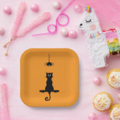 リトルブラックキャット&スパイダーハロウィーン紙プレート ペーパープレート (パーティー)