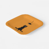 リトルブラックキャット&スパイダーハロウィーン紙プレート ペーパープレート (傾斜あり)