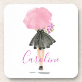 リトルブラックドレスウーマンスタイリッシュファッション コースター (正面)