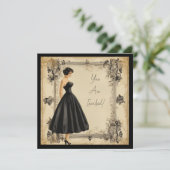 リトルブラックドレスカード：控えめなエレガンス 招待状 (スタンド正面)