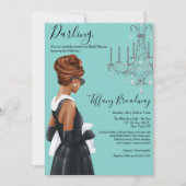 リトルブラックドレスブルーグラムブライダルシャワー 招待状 (正面)