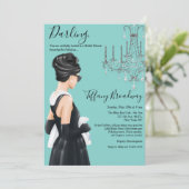 リトルブラックドレスブルーグラムブライダルシャワー 招待状 (スタンド正面)