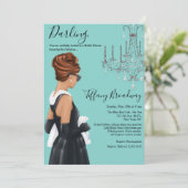 リトルブラックドレスブルーグラムブライダルシャワー 招待状 (スタンド正面)