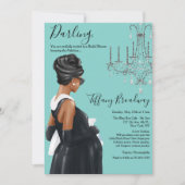 リトルブラックドレスブルーグレームベビーシャワー 招待状 (正面)