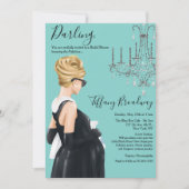 リトルブラックドレスブルーグレームベビーシャワー 招待状 (正面)