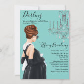 リトルブラックドレスブルーグレームベビーシャワー 招待状 (正面)
