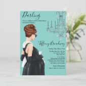 リトルブラックドレスブルーグレームベビーシャワー 招待状 (スタンド正面)