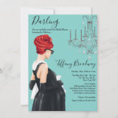 リトルブラックドレスブルーグレームベビーシャワー 招待状 (正面)