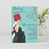 リトルブラックドレスブルーグレームベビーシャワー 招待状 (スタンド正面)