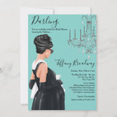 リトルブラックドレスブルーグレームベビーシャワー 招待状 (正面)