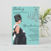 リトルブラックドレスブルーグレームベビーシャワー 招待状 (スタンド正面)