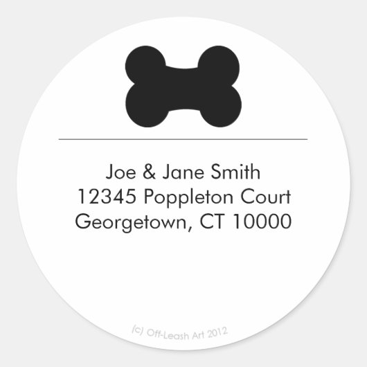 リトルブラックボーンラウンド住所 シール (正面)