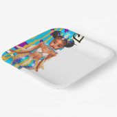 リトルブラックマーメイドガールパーティープレート ペーパープレート (傾斜あり)