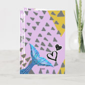 リトルブラックマーメイドガール空白のグリーティングカード カード (裏面)