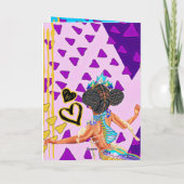 リトルブラックマーメイドガール空白のグリーティングカード カード (裏面)