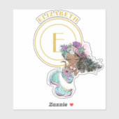 リトルブラックマーメイドブルーはかりで測モノグラム シール (シート)