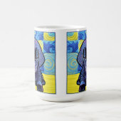 リトルブラックラボパピーキルトのようなデザイン コーヒーマグカップ (中央)