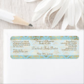 リトルブルーと金ゴールドダマスク石鹸と化粧品ラベル ラベル (インサイチュ)