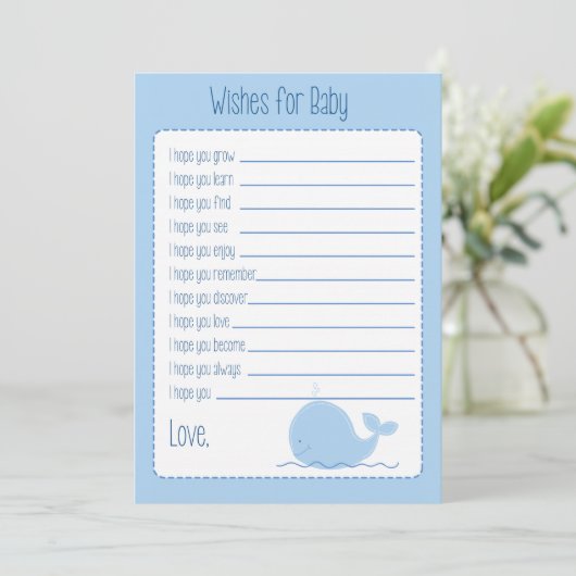 リトルブルーのクジラがベビーカードを願う アドバイスカード (スタンド正面)