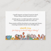 リトルブルーカボチャ秋の本ベビー エンクロージャーカード (裏面)