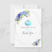 リトルブルーカボチャ赤ちゃんシャワーありがとう サンキューカード (正面)