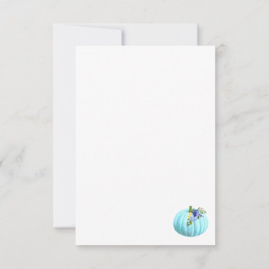 リトルブルーカボチャ赤ちゃんシャワーありがとう サンキューカード (裏面)