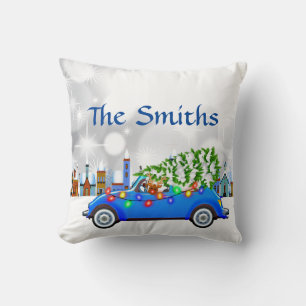 リトルブルーカー&ツリークリスマスカスタム クッション