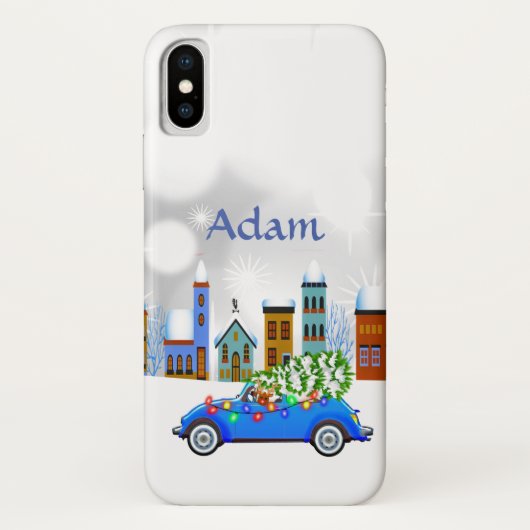 リトルブルーカー&ツリークリスマスカスタム Case-Mate iPhoneケース (裏面)