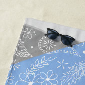 リトルブルーグレーボーホーフローラドードバレーボール ビーチタオル (インサイチュ)