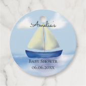 リトルブルーセイルボートベビーシャワー フェイバータグ (正面)