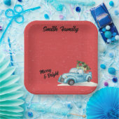 リトルブルートラッククリスマスツリー紙プレート ペーパープレート (パーティー)