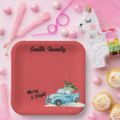 リトルブルートラッククリスマスツリー紙プレート ペーパープレート (パーティー)