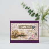 リトルブルーバードが新年をツイート シーズンポストカード (スタンド正面)