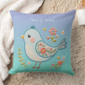 リトルブルーバードフローラ装飾用クッション クッション (ブランケット)