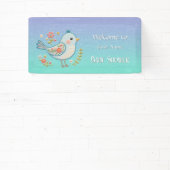 リトルブルーバードフローラ赤ちゃんシャワー 横断幕 (インサイチュ)