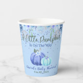 リトルブルーパンプキンベビーシャワー紙カップ 紙コップ (正面)