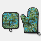 リトルブルーブルネラフラワーズフローラ 鍋つかみ&鍋敷きセット (正面)