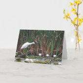 リトルブルーヘロン魚釣り カード (黄色い花)